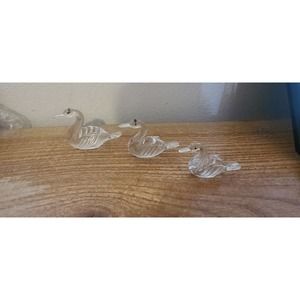 3 Pc Langsam Billig Swan Figure Hand Blown Clear Bubble Glass Paper Weight